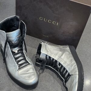 Gucci Men's Silver High-Top Sneakers